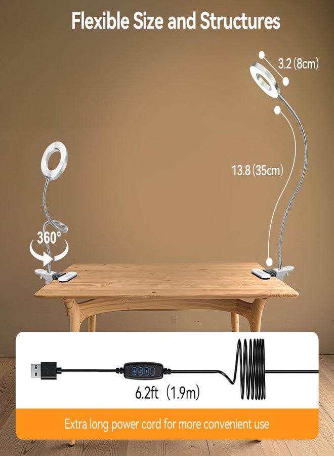 Skymore Clip on Light -3 Color Modes&10 Brightness LED Reading Desk Light with Clamp Flexible Gooseneck Book Light for Kids' Bedtime Reading, Zoom Meetings, Clip on Table, Headboard, Dorm&Office Use - Image 5