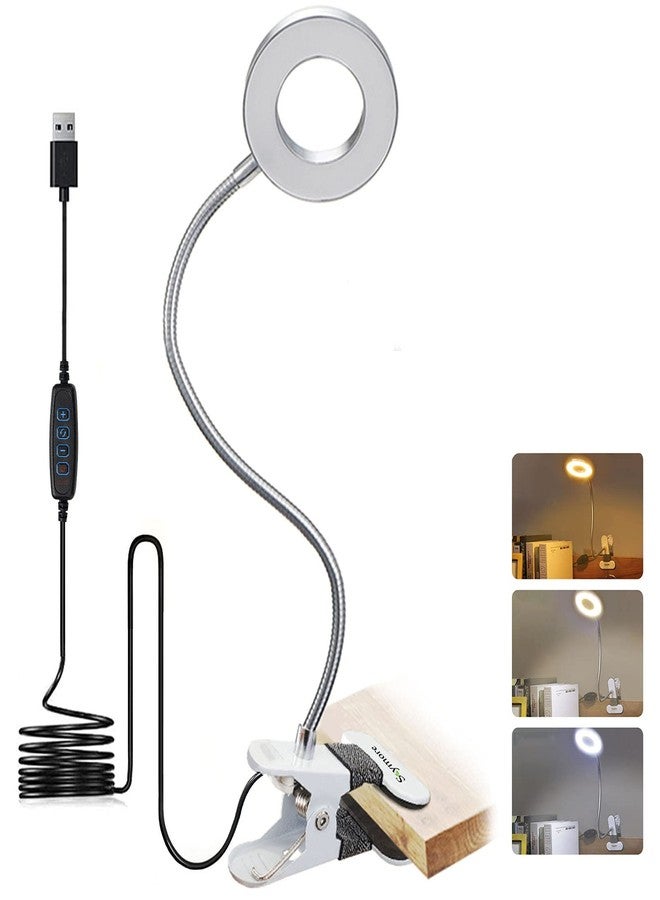 Skymore Clip on Light -3 Color Modes&10 Brightness LED Reading Desk Light with Clamp Flexible Gooseneck Book Light for Kids' Bedtime Reading, Zoom Meetings, Clip on Table, Headboard, Dorm&Office Use - Image 1