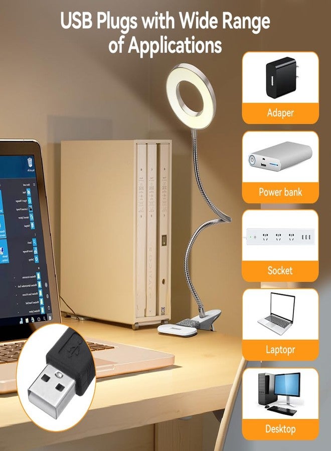 Skymore Clip on Light -3 Color Modes&10 Brightness LED Reading Desk Light with Clamp Flexible Gooseneck Book Light for Kids' Bedtime Reading, Zoom Meetings, Clip on Table, Headboard, Dorm&Office Use - Image 4