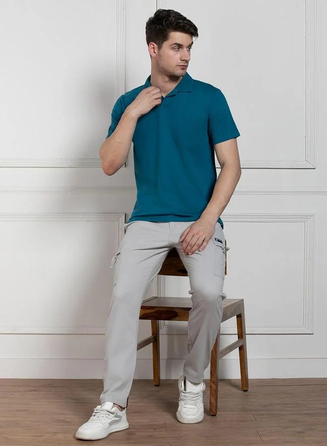 Dennis Lingo Dennis lingo Solid Green Pure Cotton Polo T-Shirt