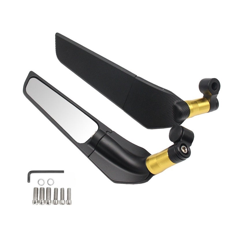 2pcs Motorcycle Modified Wind Swivel Wing Universal Rearview Mirror Spoiler 90° Rotating Adjustable Side Mirrors - Image 1