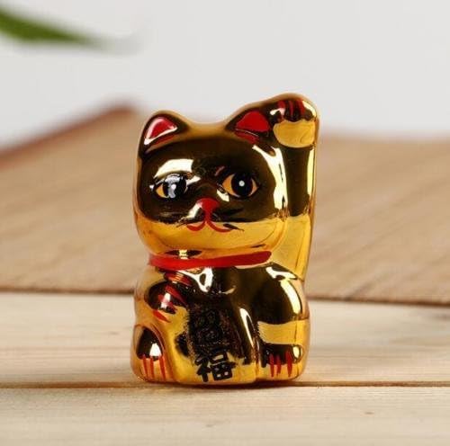 EatingBiting 1 Pair 5cm2 Maneki Neko Cat Ornaments Decoration Fortune Fengshui Lucky Beckoning Cat Decor Ornaments for Home Car OfficeChristmas XMas Holloween Valentines Day Gift - Image 4