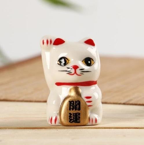 EatingBiting 1 Pair 5cm2 Maneki Neko Cat Ornaments Decoration Fortune Fengshui Lucky Beckoning Cat Decor Ornaments for Home Car OfficeChristmas XMas Holloween Valentines Day Gift - Image 3