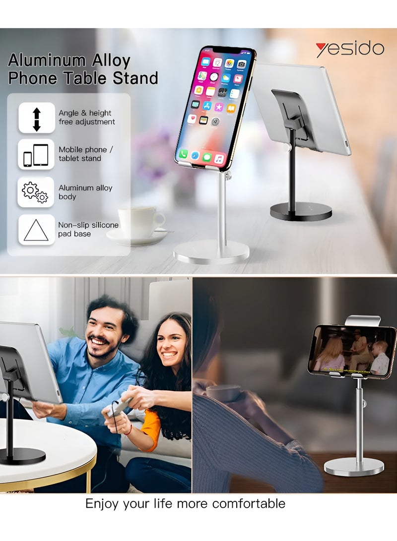Yesido Adjustable Desktop Mobile and Tablet Holder Aluminum Alloy Phone Holder Model C70 - Image 3