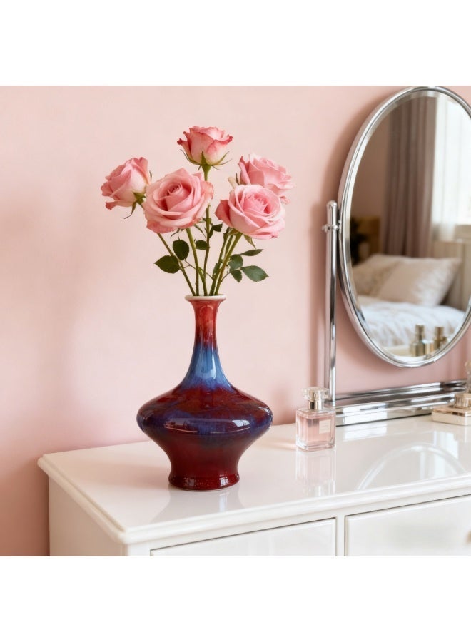 Decorative Ceramic Vase 40 cm Red & Blue Gradient Flower Vase Modern Home Décor Accent Piece Living Room, Hallway & Office Decoration Elegant Centerpiece - Image 5