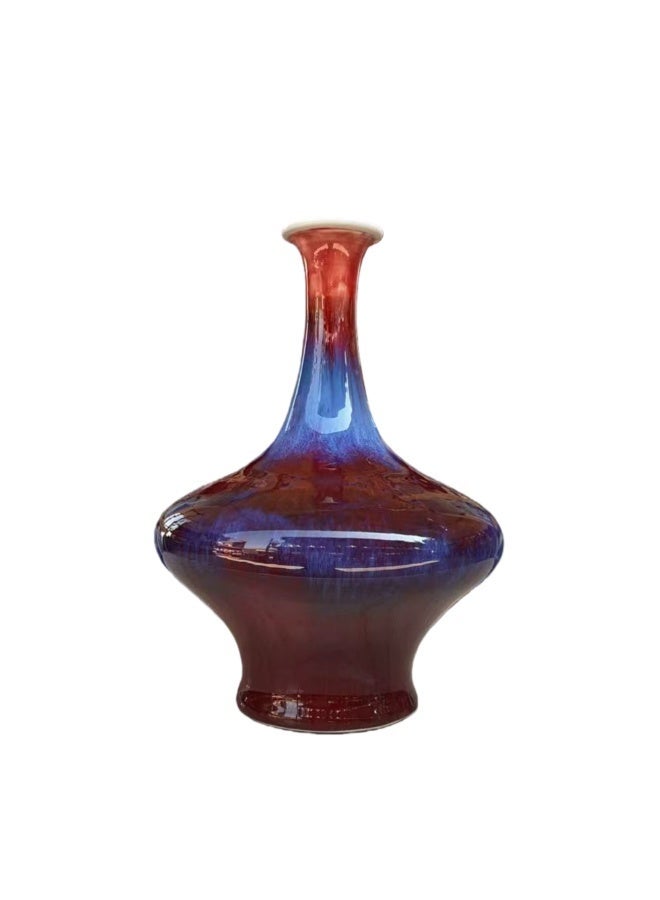 Decorative Ceramic Vase 40 cm Red & Blue Gradient Flower Vase Modern Home Décor Accent Piece Living Room, Hallway & Office Decoration Elegant Centerpiece - Image 4