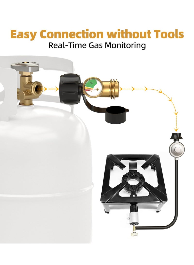 أوشيما مؤشر مستوى مقياس خزان البروبان، مقياس خزان البروبان العالمي، مقاييس مشواة الغاز، خزانات البروبان لمخيمات العربات المقطورة، اسطوانة، شواية غاز BBQ، مدفأة، خزانات من 5 إلى 40 رطل Lp، مع وصلة من النوع 1. - Image 5