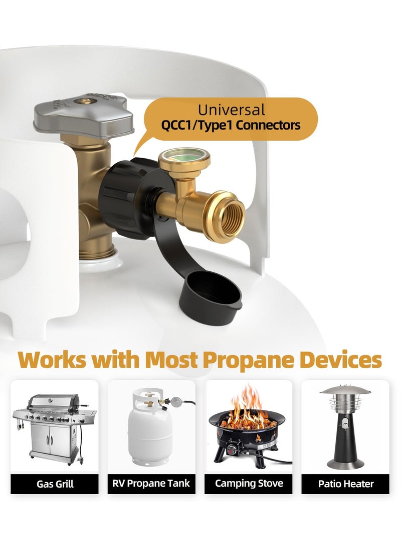 أوشيما مؤشر مستوى مقياس خزان البروبان، مقياس خزان البروبان العالمي، مقاييس مشواة الغاز، خزانات البروبان لمخيمات العربات المقطورة، اسطوانة، شواية غاز BBQ، مدفأة، خزانات من 5 إلى 40 رطل Lp، مع وصلة من النوع 1. - Image 4