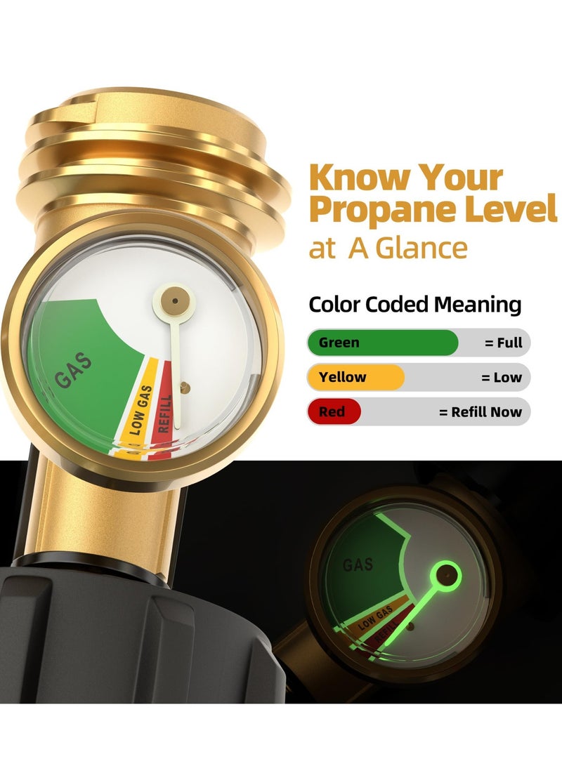 أوشيما مؤشر مستوى مقياس خزان البروبان، مقياس خزان البروبان العالمي، مقاييس مشواة الغاز، خزانات البروبان لمخيمات العربات المقطورة، اسطوانة، شواية غاز BBQ، مدفأة، خزانات من 5 إلى 40 رطل Lp، مع وصلة من النوع 1. - Image 2