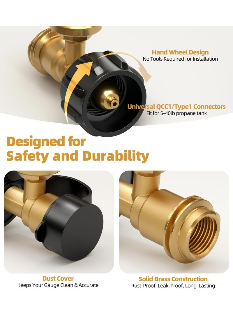 أوشيما مؤشر مستوى مقياس خزان البروبان، مقياس خزان البروبان العالمي، مقاييس مشواة الغاز، خزانات البروبان لمخيمات العربات المقطورة، اسطوانة، شواية غاز BBQ، مدفأة، خزانات من 5 إلى 40 رطل Lp، مع وصلة من النوع 1. - Image 3