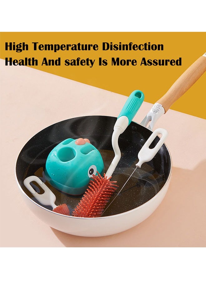 ZCM-HAPPY - 4-Piece 360 Degree Rotating Bottle Cleaning Brush Set for Cleaning Baby Bottles, Pacifiers, Sports Bottles, Vases and Glassware - Image 1