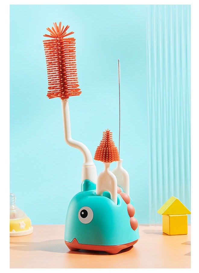 ZCM-HAPPY - 4-Piece 360 Degree Rotating Bottle Cleaning Brush Set for Cleaning Baby Bottles, Pacifiers, Sports Bottles, Vases and Glassware - Image 1