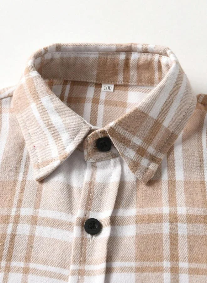 تايك تو قميص بطبعة مربعات وتفاصيل أزرار