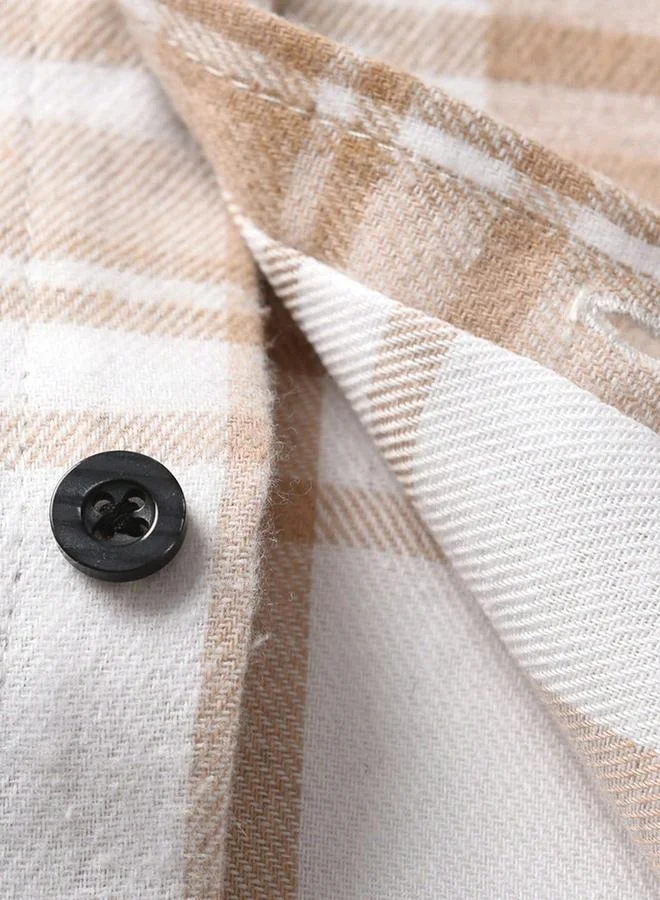 تايك تو قميص بطبعة مربعات وتفاصيل أزرار