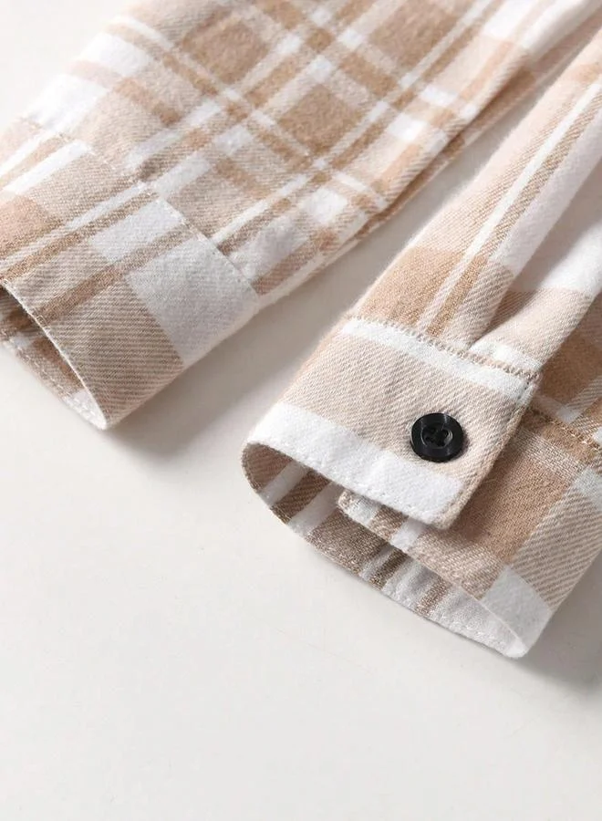 تايك تو قميص بطبعة مربعات وتفاصيل أزرار