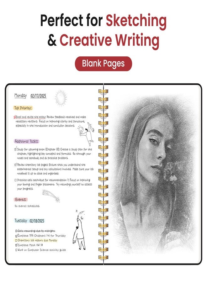 Taja Lined Spiral Journal Notebook for Women & Men, 140 Pages, College Ruled Hardcover Notebook for Work & Note Taking, Journals for Writing, A5(6"x8") - Dark Olive Green - Image 3