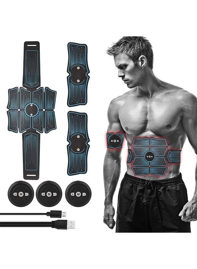Arabest Smart Abdominal Muscle EMS Abs Stimulator Muscle Trainer Portable Wireless Portable Unisex Fitness Training Gear for Abdomen Arm Leg Waist Hip Training Home Office Exercise Equipment(Blue) - Image 1