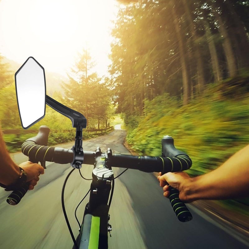 SUPVOX Bike Rearview Mirror Left Side for Mountain Bike HD Flat Reflective Lens Cycling Safety Accessory - Image 5
