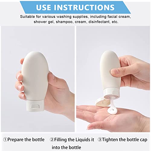 MAYCREATE® 3pcs Travel Bottles for Toiletries, 60ML Refillable Plastic Containers with Lid Small Leak Proof Empty Squeeze Bottles Kit for Toiletries, Cream, Gel, Shampoo, Lotion Dispenser - Image 5