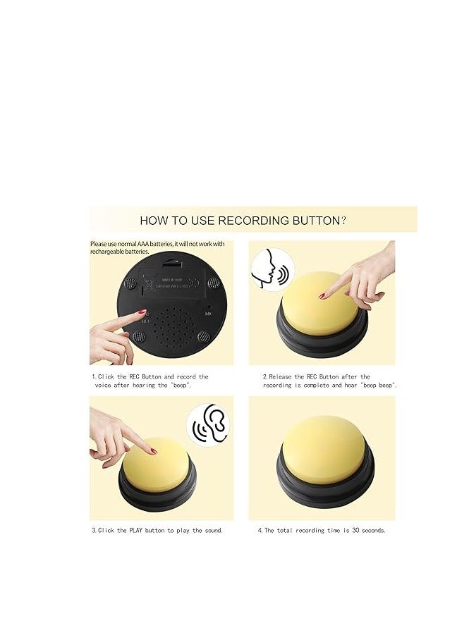 Voice Recording Button, Dog Buttons for Communication Pet Training Buzzer, 30 Second Record & Playback, Funny Gift for Study Office Home(A random one) - Image 4