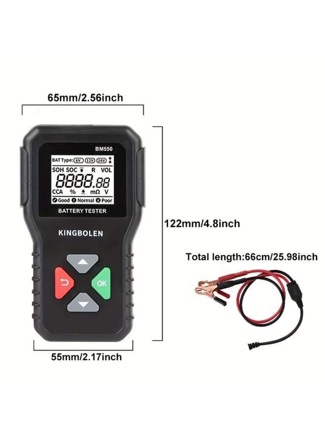 BM550 اختبار بطارية السيارة 100-2000 CCA محلل متعدد الفولتية بشاشة LED عرض - Image 2
