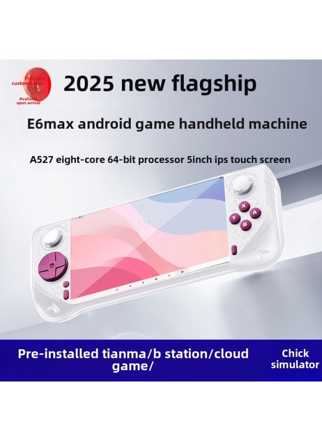 Generic - E6MAX Android Gaming Handheld A527 Performance Chip Eight-core 64-bit Touch Screen 4 32 Game Console-Model:Transparent White Body Memory 4+32 (without Card Or Game) - Image 1