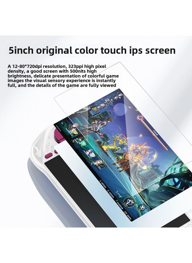 Generic - E6MAX Android Gaming Handheld A527 Performance Chip Eight-core 64-bit Touch Screen 4 32 Game Console-Model:Transparent White Body Memory 4+32 (without Card Or Game) - Image 1