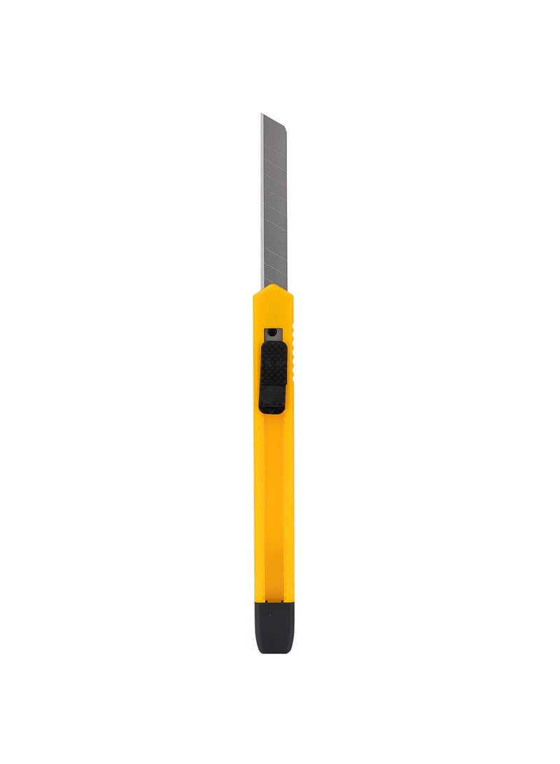 Deli E2051 Cutter - 13 Snap-Off SK5 Steel Cutter Head, Pen Clip Design, Yellow - Image 2