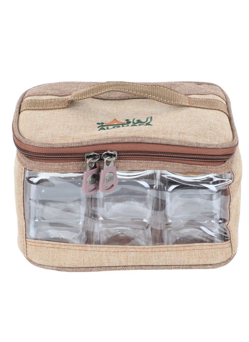 ALGHAFA - Spice Box Bag, 6 pieces, 200 ml, wooden color, 6 pieces, from Al Ghafa - Image 1