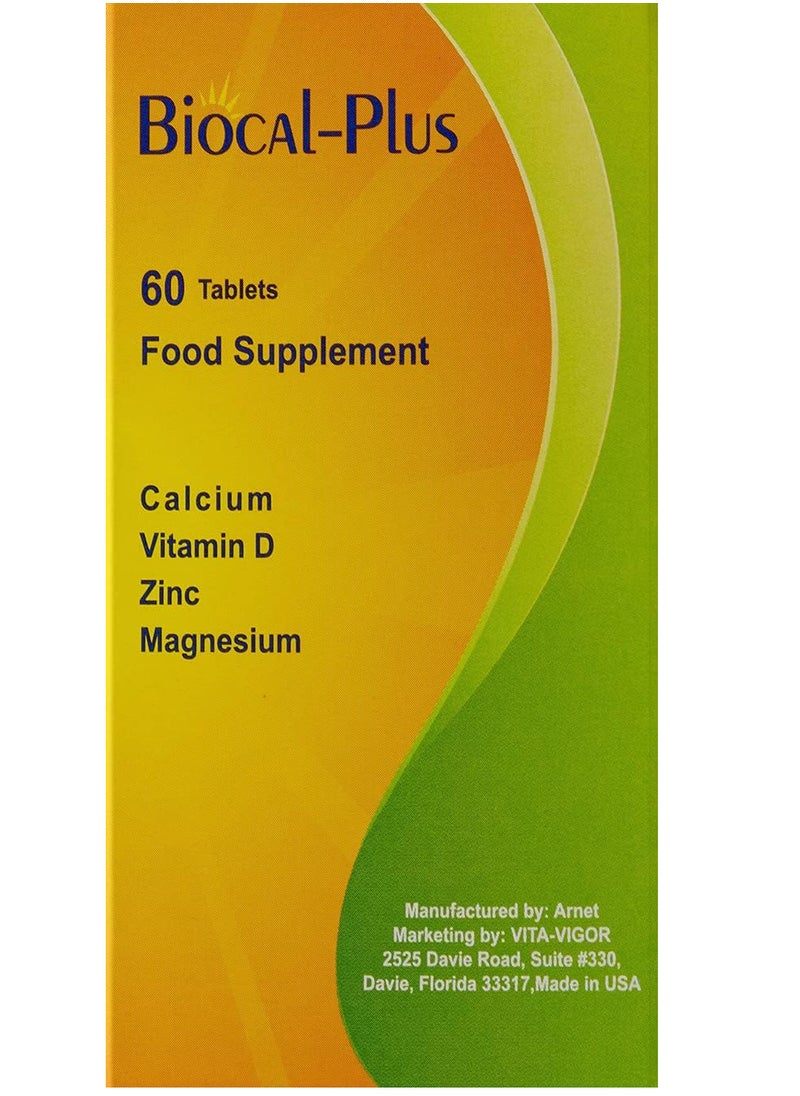 Vita-Vigor Vita Vigor Biocal Plus Multiminerals and Vitamin D 60 Tablets  - Image 2