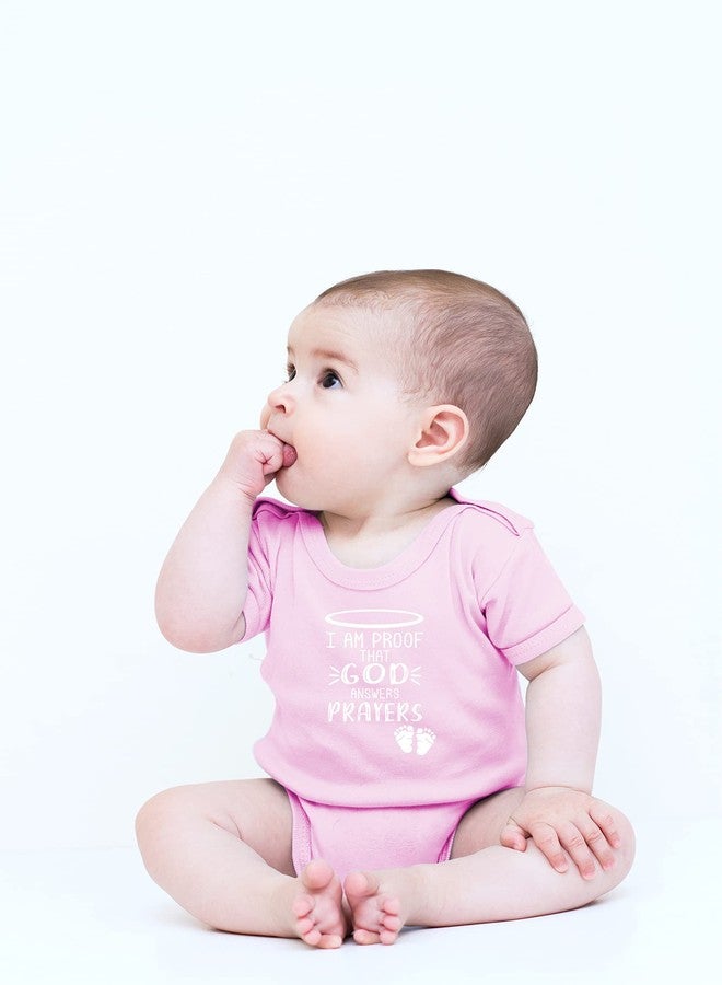 CBTwear I Am Proof That God Answers Prayers - Baby Clothes - Funny Newborn Bodysuit Outfits for Boys and Girls (Newborn, Pink) - Image 2