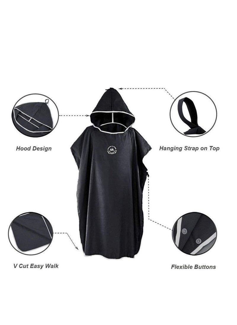 Microfiber Surf Poncho, Wetsuit Changing Bath Robe, Beach Change Cloak Dive Quick Dry Pool Swim Beach Towel with Hood for Adults - Image 4