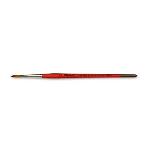 Raphael Kaerell Short Handle Watercolor Brush, Round, 3, Natural - Image 1