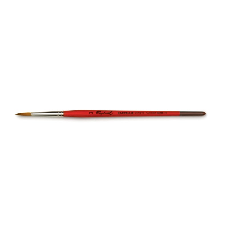 Raphael Kaerell Short Handle Watercolor Brush, Round, 3, Natural - Image 5