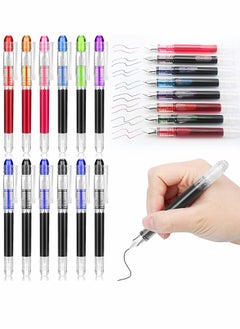Y&D Disposable Fountain Pens 12 Pcs 8 Color Quick Drying Ink Pen Smooth Writing Multicolor Art Supplies for Sketching Journaling Calligraphy and Doodling (Mixed Colors)  - Image 1