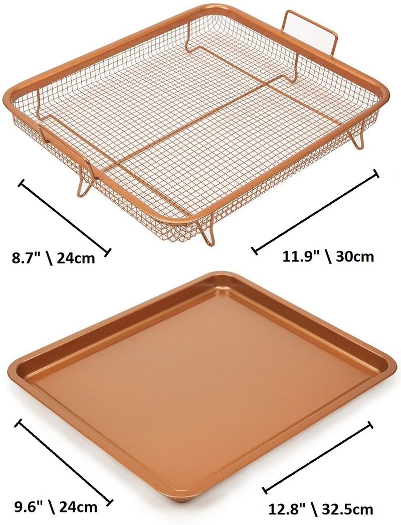 Copper Chef, 2-Piece Non-Stick Bakeware Set for Oven with Crisper Pan and Cookie Sheet, 13 x 9-Inch,N5O4RBL - Image 3