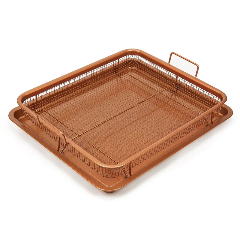Copper Chef, 2-Piece Non-Stick Bakeware Set for Oven with Crisper Pan and Cookie Sheet, 13 x 9-Inch,N5O4RBL - Image 1