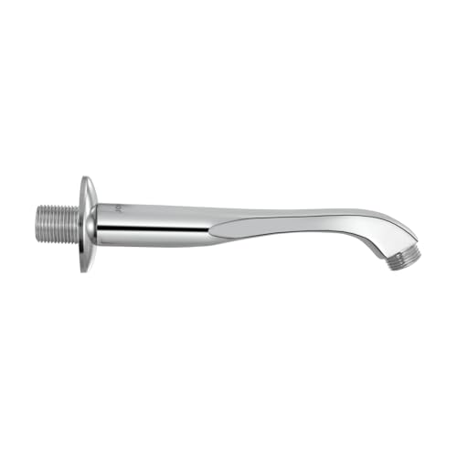 Johnson Bathrooms Johnson Oval Shower Arm 9 inches long with wall flange | Brass Material | Anti-Corrosion Shower Holder for Overhead Showers | 2 Year Warranty (S0021C - Chrome) - Image 1