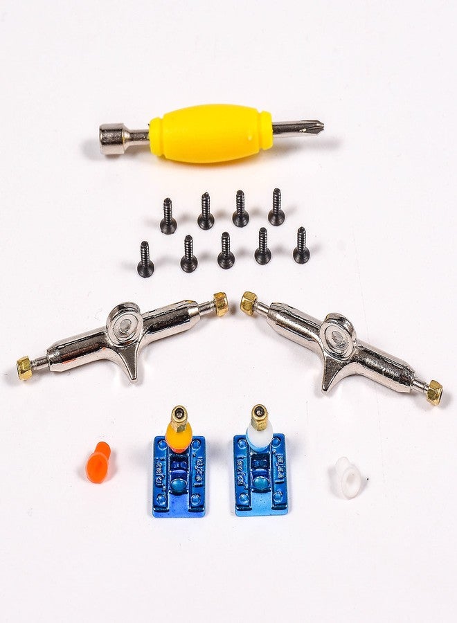 RACOFSB Fingerboard Trucks with Upgraded Urethane Bushings and Pivot Cup,34mm 32mm Width,Normal Kingpin (Blue, 34mm) - Image 4