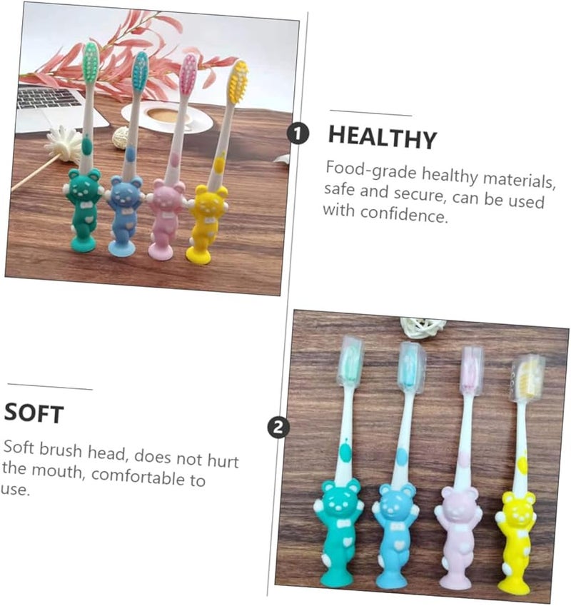 24pcs Soft Charcoal Toothbrushes With Bear Cartoon Design For Kids Oral Care - Image 5