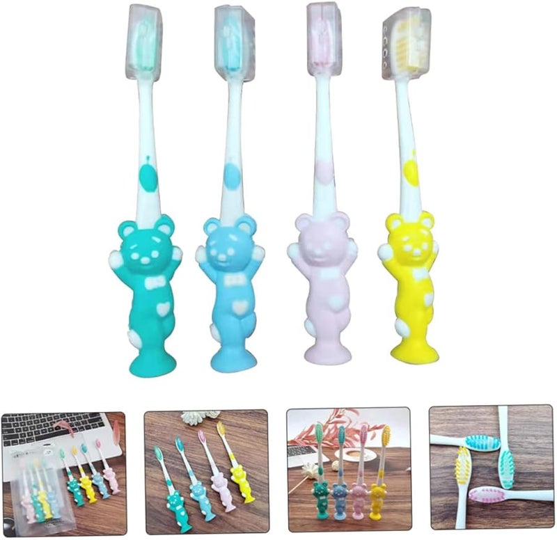 24pcs Soft Charcoal Toothbrushes With Bear Cartoon Design For Kids Oral Care - Image 3