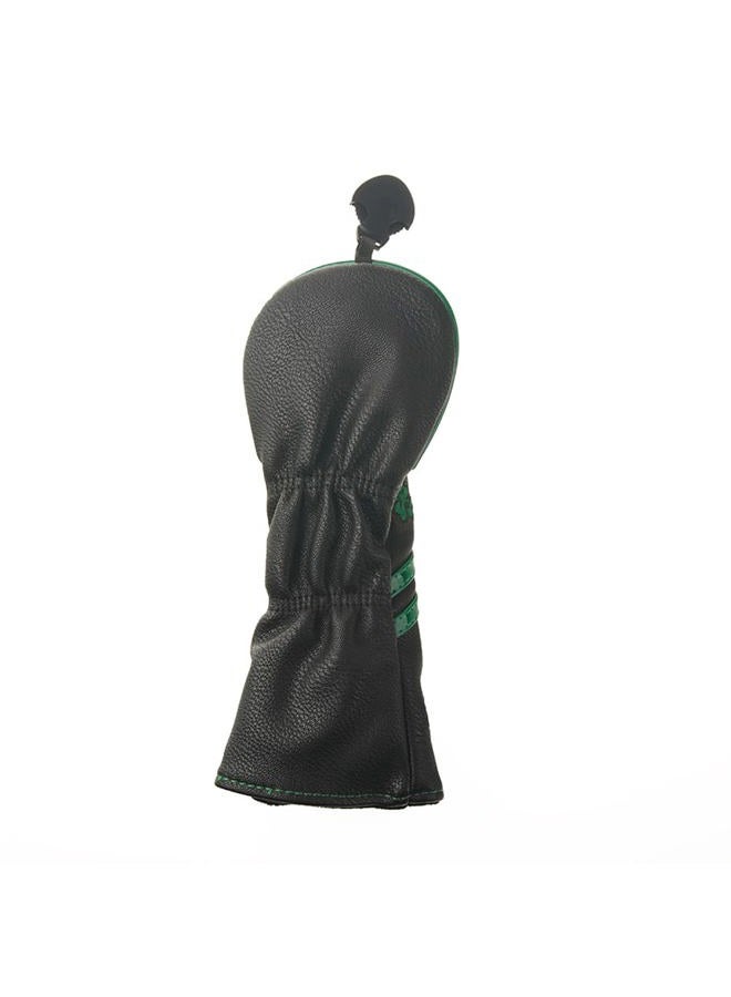 GOOACTION Golf Club Hybrid Head Cover with Green Lucky Four-Leaf Clover Creative Embroidery Pattern Synthetic Leather Black Golf Headcovers (Interchangeable Tag 2.3.4.5.7.X) - Image 4