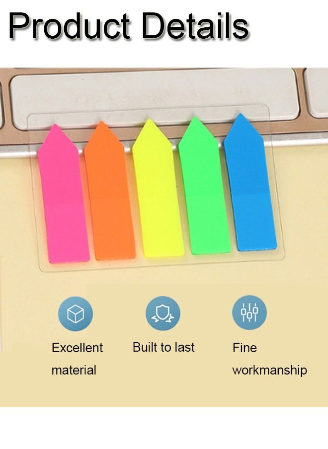 GBQ - 500Pcs Sticky Index Labels 5 Colored Page  Pointed Style Writable Page Labels For Page Tag Classification Files - Image 1