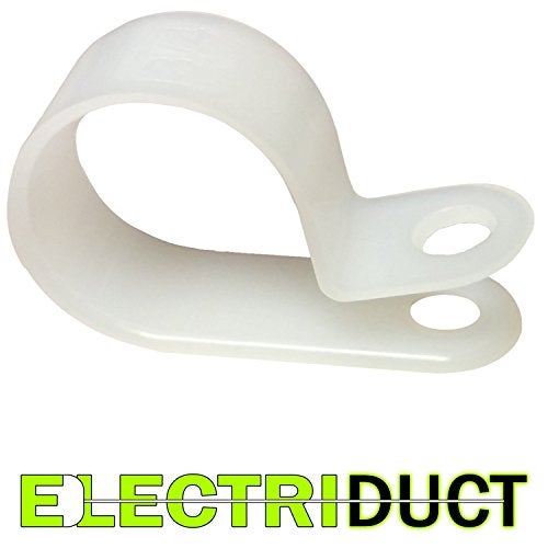 Electriduct 1/2" Electriduct Heavy Duty Nylon Cable Clamps Mouting Wire Clips - 50pcs | White - Image 5
