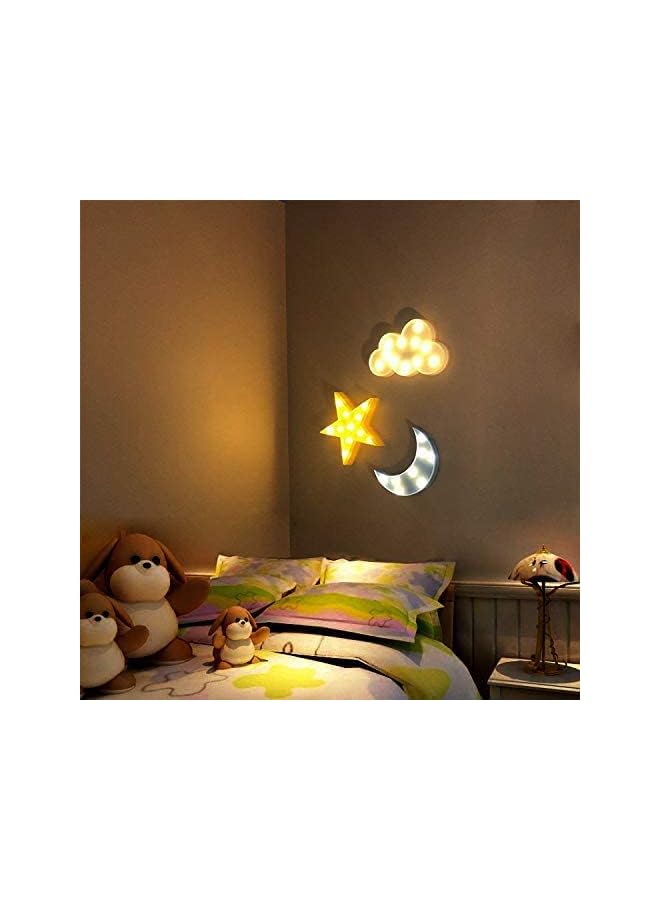 The Bros Night Light, LED Cute Moon Star and Cloud Shaped Marquee Decorations Sign Light Operated Table Lamp for Kids Children Bedroom Lighting Birthday Party Decor - Image 4