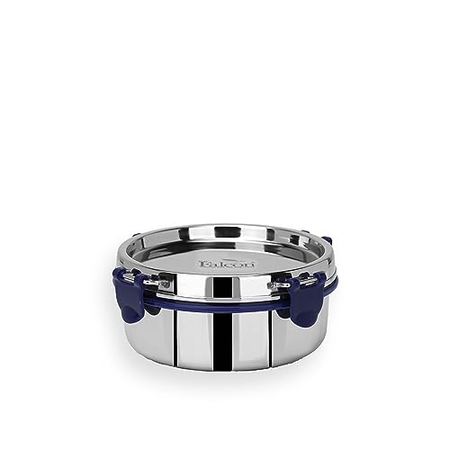 PDDFALCON Food Grade Certified Stainless Steel Eco Nxt Airtight Storage Container With Extra Clamp, Blue (550Ml) With 100% Leakproof With BIS Certified, Jindal Seal & Made In India - Image 1