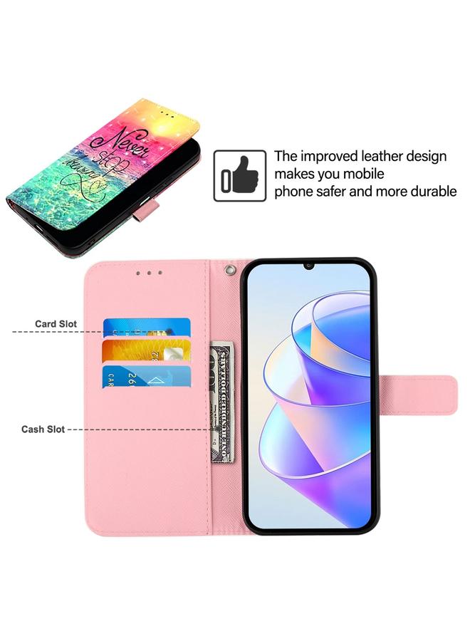 زبون جراب لهاتف Huawei Pura 70، جراب جلدي قابل للطي أفقيًا برسومات ثلاثية الأبعاد - Image 4