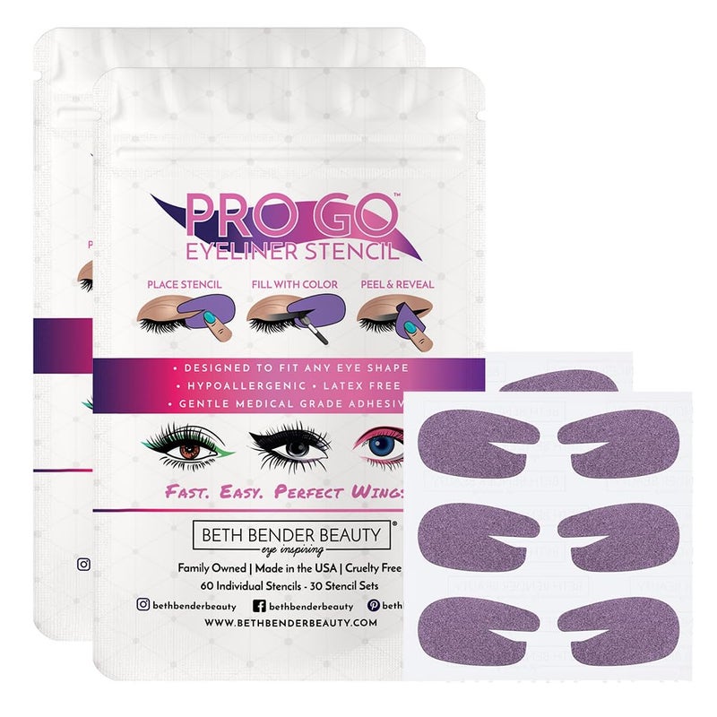 Beth Bender Beauty Pro Go Eyeliner Stencil  Cat Eyeliner Stencil  Made in USA  Cruelty Free  Vegan  Pack of 2