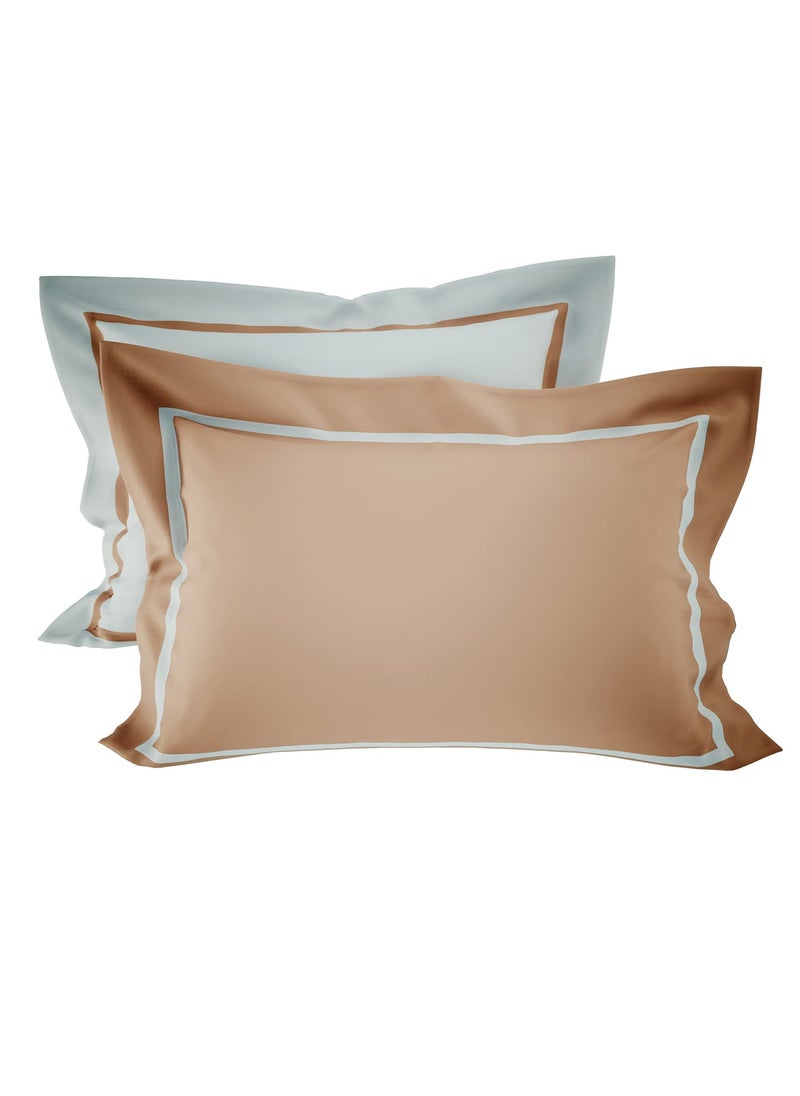 SPACES Spaces Hygro Cotton Large Bedsheet (274 Cm X 274 Cm / 43 Cm X 68 Cm) | 350 Tc Sateen Solid Bedsheet & Pillow Covers Set (Maple Sugar)- Hygro  - Image 5