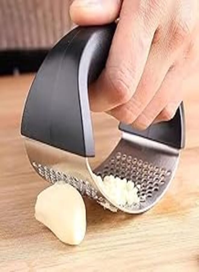 Stainless steel garlic presser with plastic handle - Multicolor 